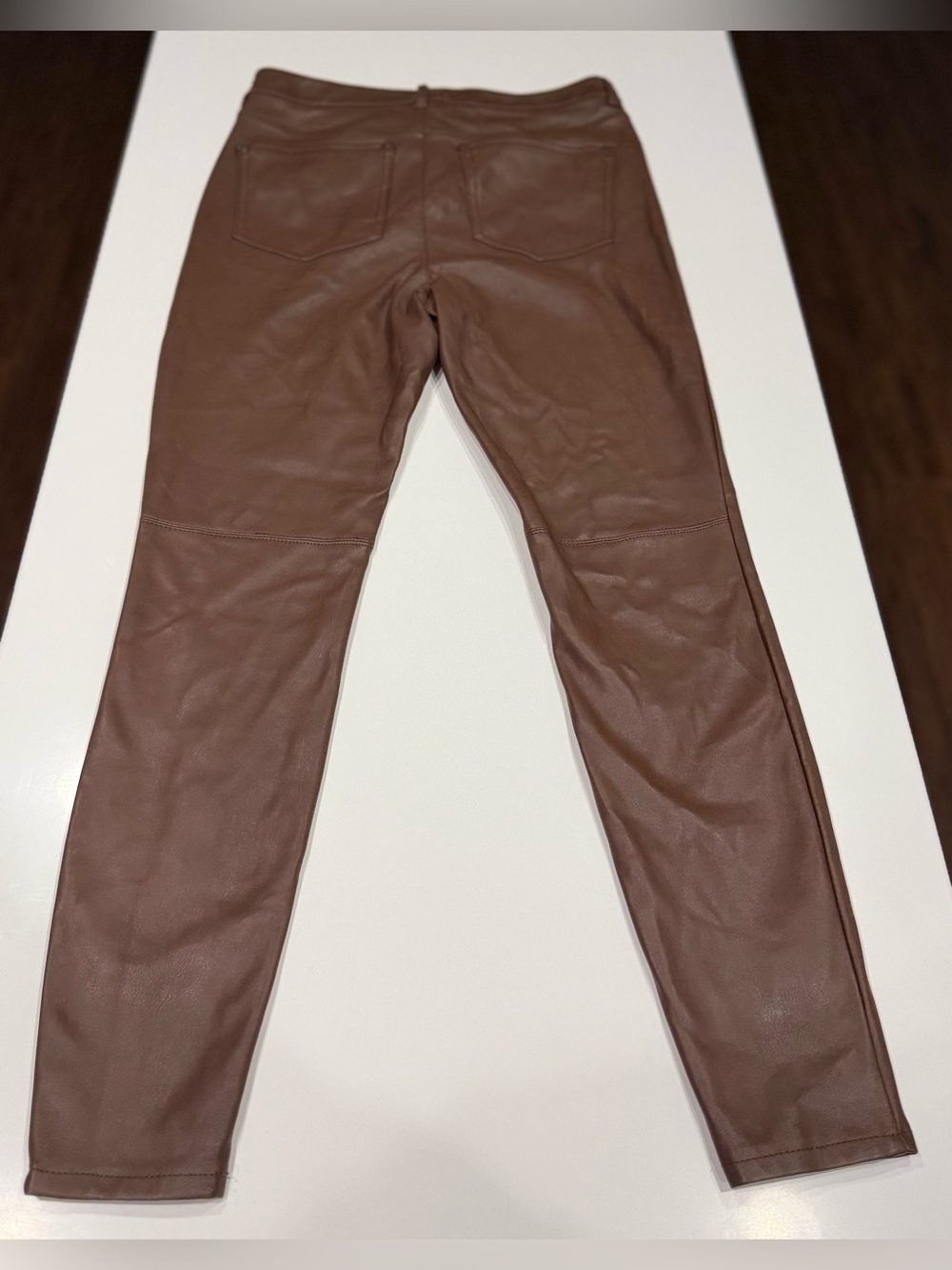Free People Women We The Spitfire HighRise Brown Skinny Faux-Leather Pants Sz 30